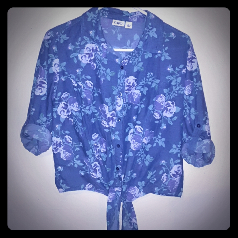 Floral button down blouse